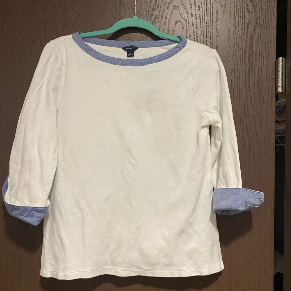 Náutica Cream Long Sleeve Top